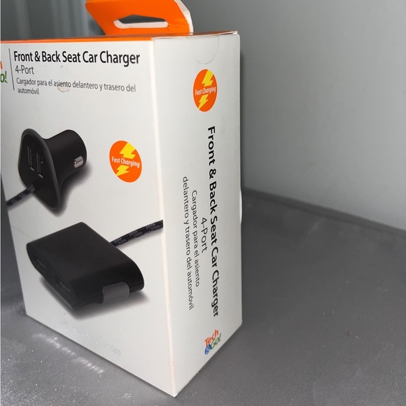 New | Tech and Go
9.6 Amp 4-Port Front and Back Seat Charger - Picture 8 of 12